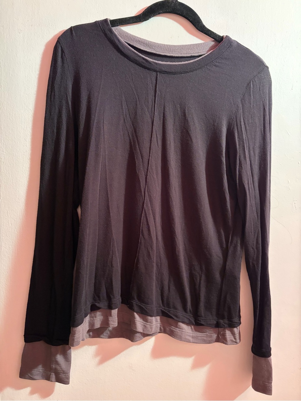 Women's Long Sleeve Layered Hem Top